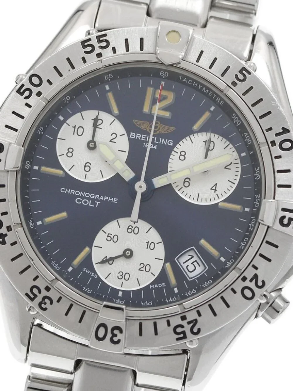 BREITLING Colt A53035 Date Chronograph Navy Dial Quartz Men's Watch_958743